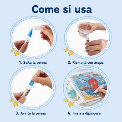 Mess-Free Reusable Water Coloring Book