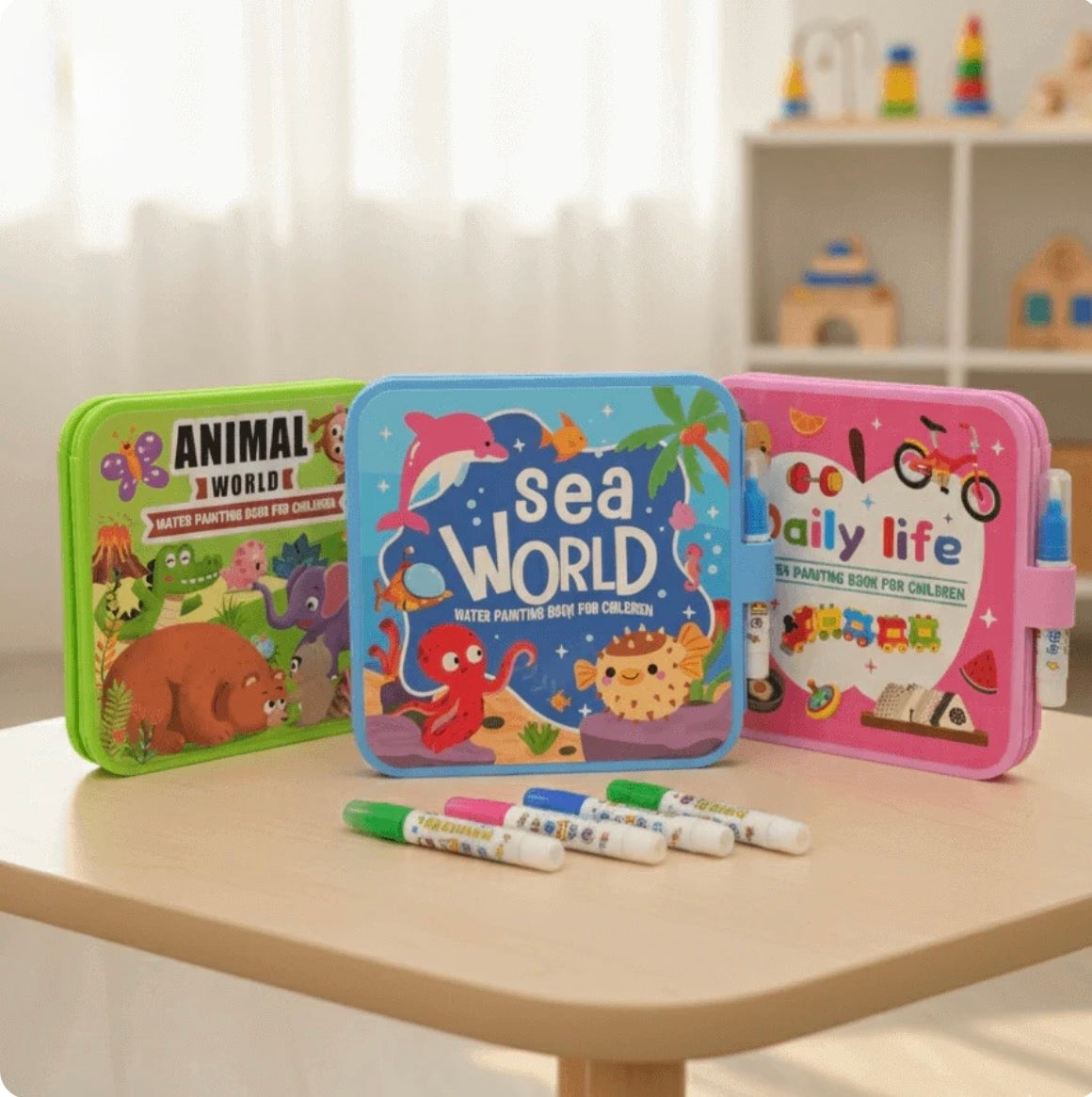 Mess-Free Reusable Water Coloring Book