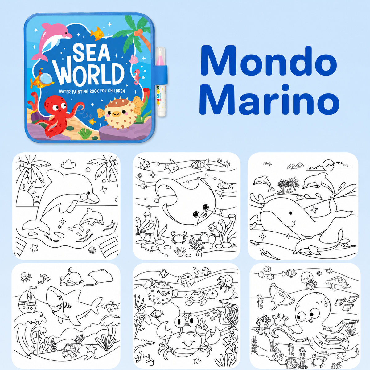 Mess-Free Reusable Water Coloring Book